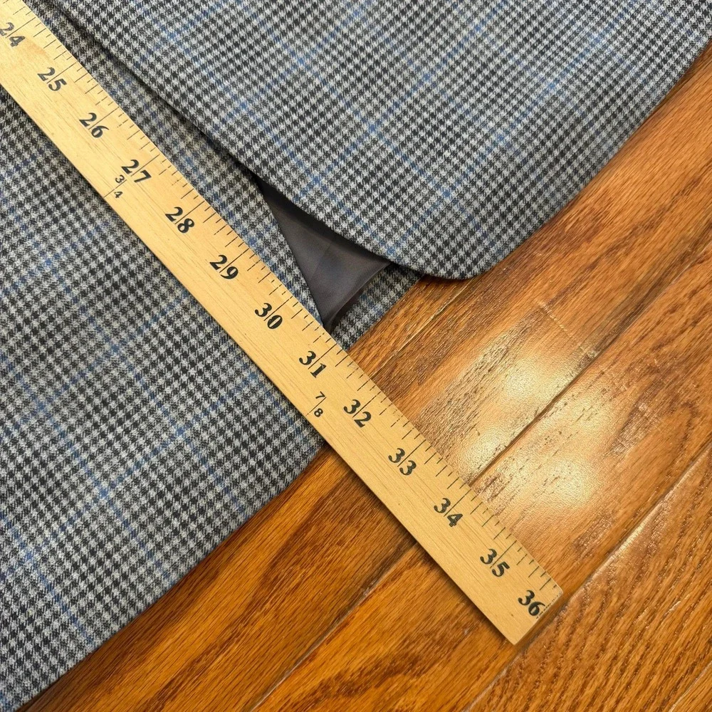 Brooks Brothers Regent Fit Blazer Jacket Mens 40R Gray Blue Houndstooth Check